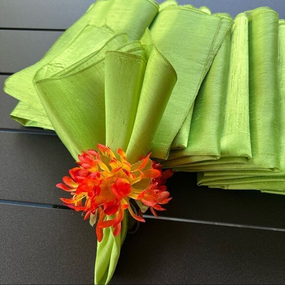 12 Lemon Lime Dressy Dinner Napkins 19” X 19” NWOT - Picture 5 of 12